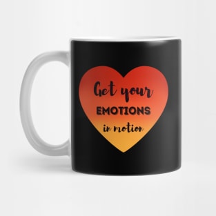 Get your emotions in motion - red and orange gradient heart Mug